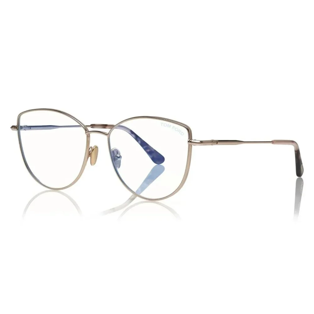 NEW TOM FORD EYEGLASSES GOLD/HAVANA WOMEN CAT EYE EYEWEAR